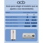 TERMO ELÉCTRICO ACB 100 L, CLASE ENERGÉTICA "B", CON TERMÓMETRO Y - Imagen 4